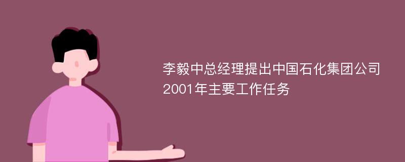 李毅中总经理提出中国石化集团公司2001年主要工作任务